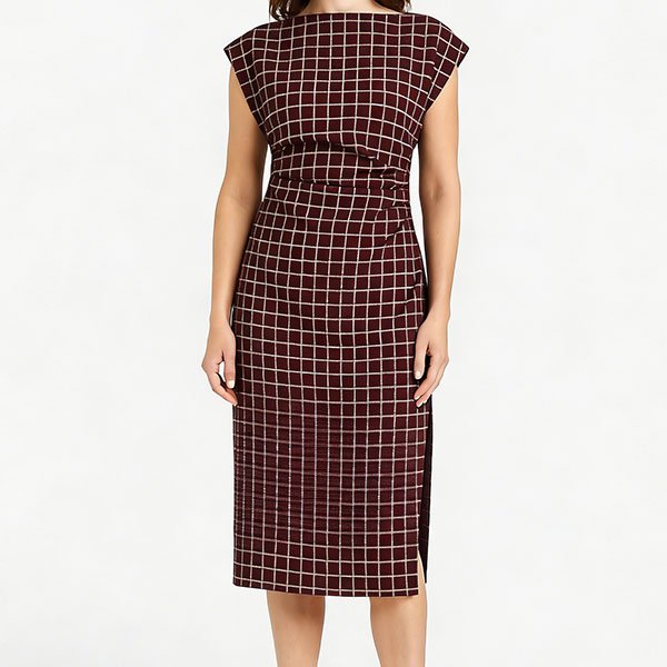 Women's sleeveless retro plaid dress