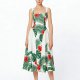 Women's long sleeveless spaghetti strap dress with minimalist resort style