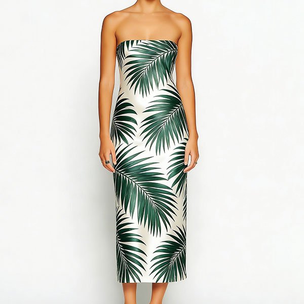 Women's off-shoulder satin vacation style retro dress