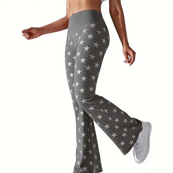 Women's slim-fit casual star-patterned minimalist sports pants