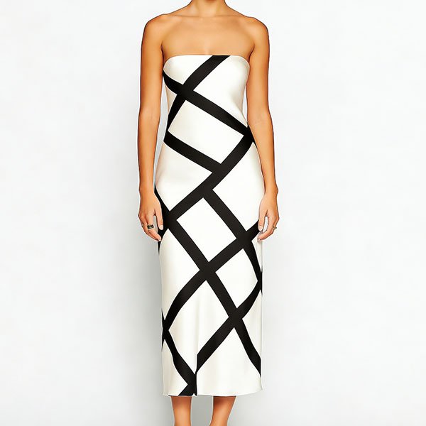 Women's off-shoulder satin vintage dress